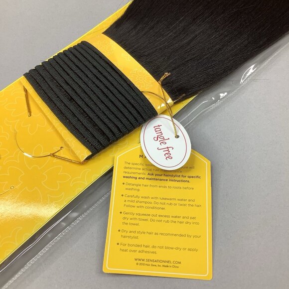 14” #1B Off Black Straight Goddess Remi Human Hair Track Extensions - Picture 2 of 4